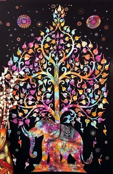 CAMMITEVER Bohemijos Gobelenas Vaivorykštė Medis Spalvinga Dramblys Sienos Kabo Mandala Gobeleno Antklodė Bendrabučio Namų Dekoro mantas mandalos