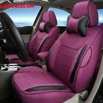 CARTAILOR Sėdynės Apima tinka Audi VW Caravelle Padengti Sėdynės Pagalvėlės Priedai Nustatyti Linų Automobilių Sėdynės Padengti oro Pagalvė Suderinama