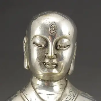 Derliaus Kinijos Tibeto sidabro smulkiai Budizmas stendo Budos Skulptūra, Statula