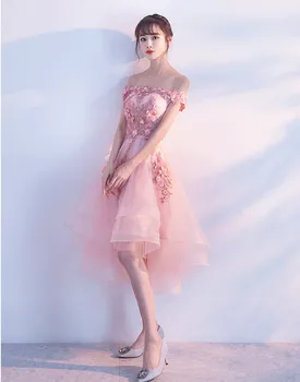 Elegantiškas Trumpą Vakarinę Suknelę Tiulio Nėriniais, Blizgučiais Naujas Prom Oficialią Šalies Chalatai Nuotaka Pokylių Suknelės, Chalatas De Soiree
