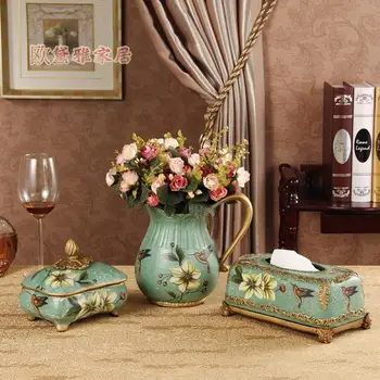 Europos dervos audinių langelį sielovados namuose papuošalai papuošalai retro svetainė, didelis valgomasis stalas servetėlių dėžutė siurbimo dėklas
