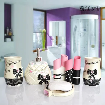 Europos vestuvių dovaną, Vonios kambarys nustatyti dervos vonios rinkinys penkių vonios tualeto rinkinys vonios kambario aksesuarai