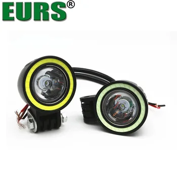 EURS LED Automobilių žibintai 1000lm Motociklo priekinis žibintas LED Angel Eyes priešrūkinis žibintas automobilių dome light Car styling DC12-30 V nemokamas pristatymas