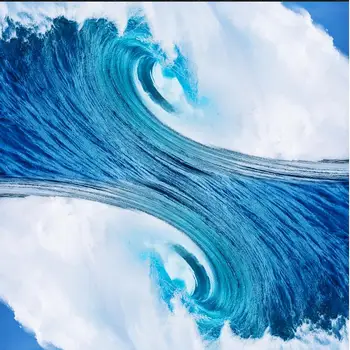 Foto tapetai, grindų 3d stereoskopinis Gražus bangos Miegamasis 3D PVC Grindų vandeniui grindų Namų Puošybai