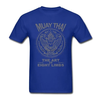 Garuda Muay Thai Marškinėliai trumpomis Rankovėmis Drabužius 2017 Naujas Homme Vaikinas 3XL O-kaklo Medvilnės Juokinga T Shirts