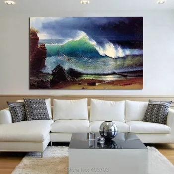 Handpainted Aliejaus tapybai marina Kranto Turkis Jūros ir bangų 24