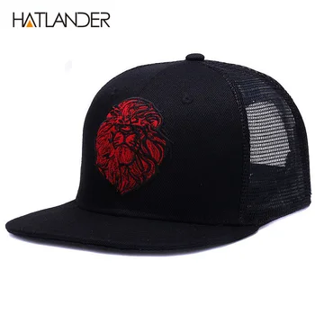 [HATLANDER]Originalus juodas beisbolo kepuraites berniukų, mergaičių vasaros saulės, skrybėlės, siuvinėjimo liūtas akių snapbacks hip-hop kaulų sunkvežimio vairuotojas hat
