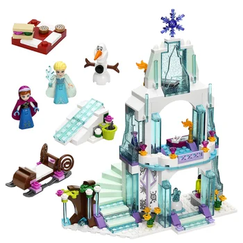 HUIQIBAO ŽAISLAI Elsa Ledo Pilis Princesė Ana Duomenys Modelis Blokai Merginų Dovanos Suderinama Legoe Draugais Švietimo Žaislai