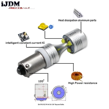 IJDM Auto H21W BAY9s 120 degress 6 x 5W High Power LED Objektyvas Lemputes Atsarginę arba Stovėjimo Šviesų, Bazė: h21w, bay9s led,12v