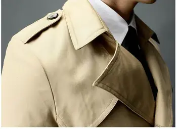 Juoda smėlio 2018 m. rudens žiemos verslo atsitiktinis britų stiliaus manteau homme dvigubo breasted slim tranšėjos paltai vyrams cool jackes 3XL
