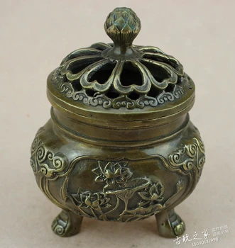Kinijos kolekcija senovės bronzos apdaila smilkalų degiklis bokštas censer, censer, santalas, viryklė metalo rankdarbiai
