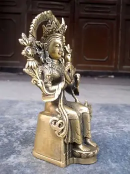 Kinijos Tibeto Budizmo bronzos deivė guanyin bodhisatvos skaičius Budos statula apdailos dovana metalo rankdarbiai