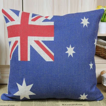 LINKWELL Didmeninė Mažmeninė Nemokamas pristatymas Aukštos Kokybės Lino ir Medvilnės Australijos vėliava Pagalvės užvalkalą
