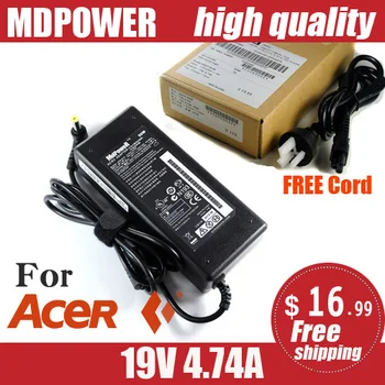 MDPOWER ACER eMachines E442eMD525 eMD725 nešiojamas maitinimo tiekimo maitinimo AC adapteris, įkroviklis, laidas 19V 4.74 A