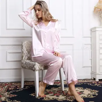 Moterų Šilko Pižama Nustatyti Pajama Pižamos Nustatyti Sleepwear Loungewear XS S M L XL