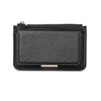 Multi-functional purse belt 5.5-inch mobile phone Case, zipper three pocket pocket bag protection cover for Blackview BV8000 Pro
