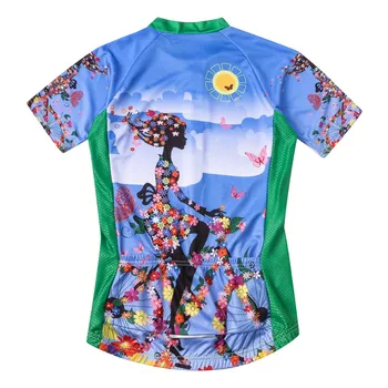 Mėlyna Jojimo Gėlės Marškinėliai Dviračių Džersis WEIMOSTAR Moterys Vasarą Dviračiu Megztiniai Moutain Kvėpuojantis Ropa Ciclismo MTB Šortai Rinkinys