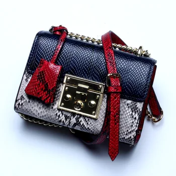 Natūralios odos krepšys krepšys lady kryžiaus kūno Gyvatė Modelis Garsenybė, Šaliai, Rankinės vertus įstrižainės kryžiaus paketas