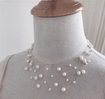 Natūralių gėlo vandens perlų vėrinį kelių sluoksnių, 4 sluoksnių nuotaka perlų vėrinį mados moterų papuošalai suknelė nemokamas pristatymas 42CM