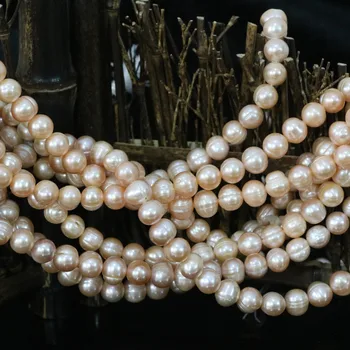 Natūralus apelsinų gėlo vandens dirbtiniu būdu išauginti nearround 9-10mm perlas laisvas karoliukai, didmeninės kainos moterų gražių papuošalų priėmimo 15inch B1377