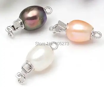 Natūralūs gėlavandenių perlų apyrankės karoliai, sagčių, papuošalų užsegimas,18 k auksu, 