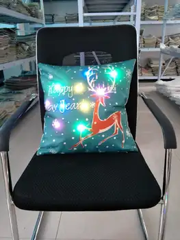 Naujas Kalėdų Animacinių filmų Kūrybos briedžių modelio LED light serijos Linų Pagalvėlė Padengti Namų Dekoratyvinis Juosmens Pagalvės užvalkalą Sofa-lova, Kėdės