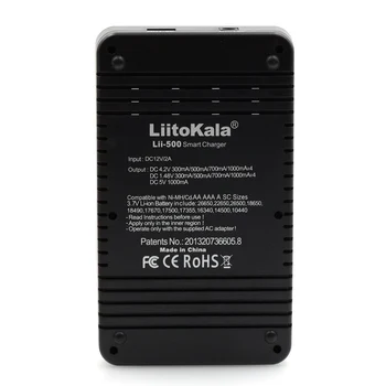 NAUJAS Liitokala lii500 LCD), 3,7 V/1.2 V AA/AAA 18650/26650/16340/14500/10440/18500 Baterijų Kroviklis su Ekranu+12V 2A Adapteris USB5V1A
