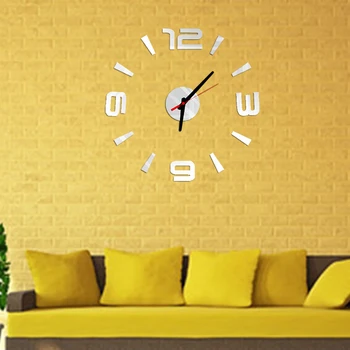 Naujas pardavimui, namų dekoro 3d Akrilo veidrodis lipdukai laikrodžiai Kvarco Adata kambarį 