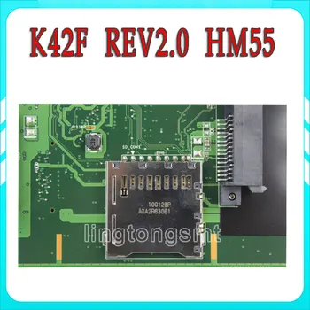 Original K42F Rev 2.0 GMA HD USB2.0 HM55 PGA989 DDR3 VRAM Main Board For Asus K42F Notebook Motherboard P42F fully tested