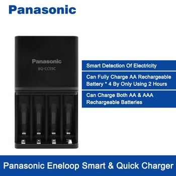 Originalus Panasonic Didelės Talpos, 950mAh, AAA Akumuliatoriai 4pcs/daug 1.2 V Ni-MH Baterijos, Greitas Įkroviklis AA/AAA Eneloop