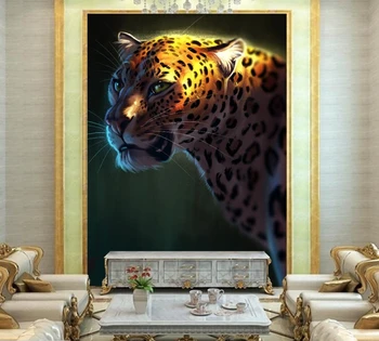 Papel de parede Big cat Leopardai Meno Vadovas Gyvūnų foto tapetai ,svetainė, tv wall sofa sienos miegamajame restoranas, baras 3d freskos