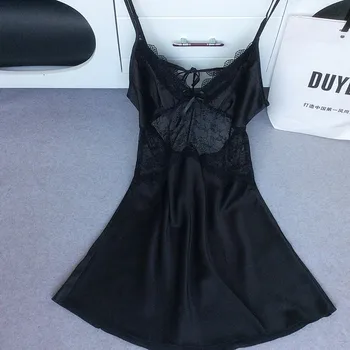 Prabangūs Moteriški Vasaros Naktiniai Drabužiai Šilko Nightgowns Mados 2016 Naują Atvykimo Nėrinių Tuščiaviduriai Iš Sexy Suspender Mini Pižamos Geriausia Pardavimo