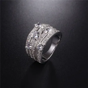 Prekės aukštos kokybės Autentiškas 925 Sterlingas Sidabro žiedai Nutiesti Imituoti Deimantų Europos Porą žiedas, Moterų, vyrų papuošalai stilius