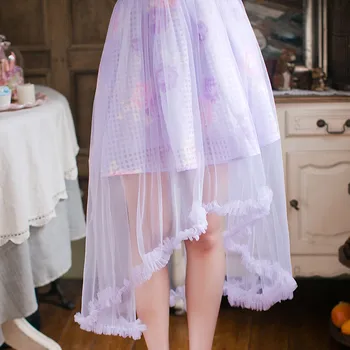 Princesė saldus lolita dress Saldainių lietus Japonų stiliaus vasaros Condole diržo šifono princesė gaivus Ju siūlų suknelė C22AB6104