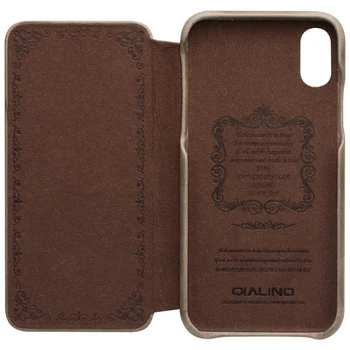 QIALINO Ultrathin Genuine Leather Case for Apple for iPhone X Card Slot Flip Pure Handmade Luxury Cover for iPhoneX for 5.8 inch