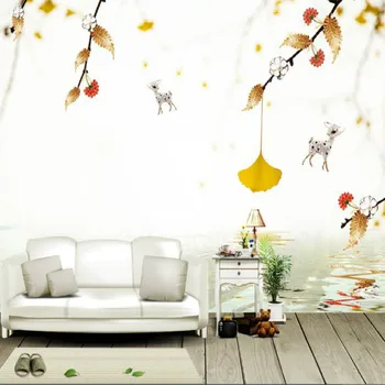 Romantiška brangenybės rudens peizažas elnias sienų tapetai kambarį miegamojo tapetai sienų tapybos TV fono sienos