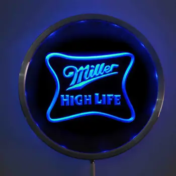Rs-a0077 Miller Aukštos Gyvenimo LED Neon Apvalus Ženklai 25cm/ 10 Colių - Baras Pasirašyti su RGB Multi-Color Belaidžio Nuotolinio Valdymo