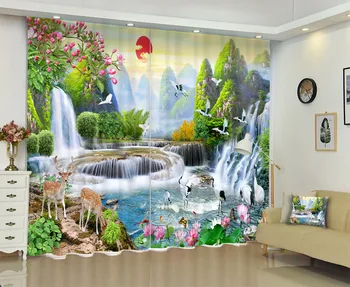 Spausdinti Kinijos Peizažai Lango Užuolaidėlė 3D Užuolaidas Kambarį