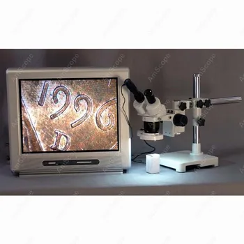 Stereo Mikroskopas--AmScope Prekių 20X & 40X Stereo Mikroskopas ant Vienos Rankos Bumas su Šviesos Žiedas