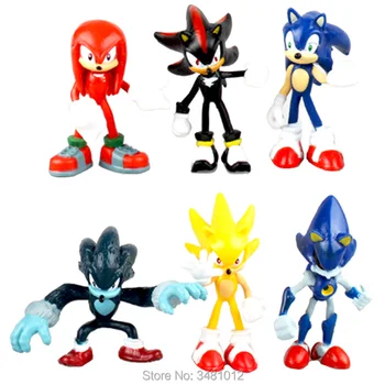 Super Sonic Boom Ežiukai Lazdos Uodegos Amy Rose PVC Veiksmų Skaičiai Knuckles Dr Eggman Anime Figūrėlės Lėlės Vaikams, Vaikų Žaislai