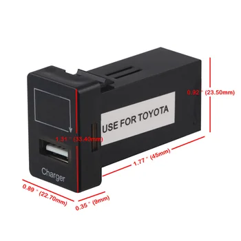 Toyota Automobilinis USB Įkroviklis Garso Lizdas Uosto Sąsaja Audio Port Kabelis Skydelio Voltmeter Automobilinis USB Įkroviklis Toyota Mėlyna