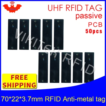 UHF RFID anti-metal tag 915m 868m 50pcs Electric power fixed assets 70*22*3.7mm rectangle PCB passive RFID tags
