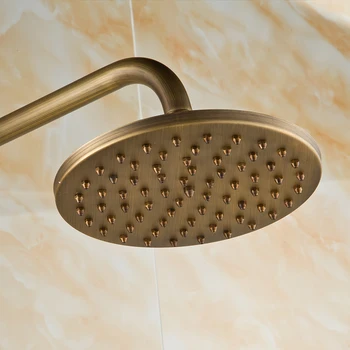 Vonios sienos montuojamas žalvario dušo maišytuvas nustatyti, Europos retro lietaus dušas, maišytuvas, maišytuvai, Vario dušo vandens čiaupas karšto ir šalto