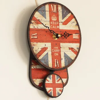 Zakka Europos kaimo kraštovaizdžio retro kūrybos kambarį sieninis laikrodis išjungti kabinti laikrodžiai individualiai dekoruoti mediniai laikrodžiai
