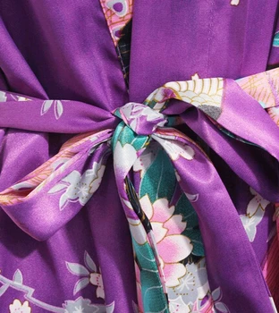 Šilko Chalatą Moterų Atlasas Kimono Chalatai Moterims Gėlių Rūbeliai Pamergės Ilgas Chalatas Kimono Nuotaka Šilko Skraiste Padažu Suknelė