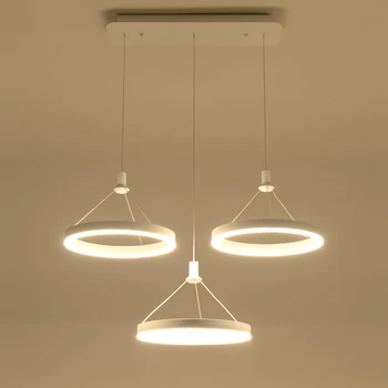 Šiuolaikinės šviestuvo LED apskritimo žiedas šviestuvo šviesos kambarį Akrilo Blizgesio Liustra Apšvietimo baltoji skiedra Valgomojo l