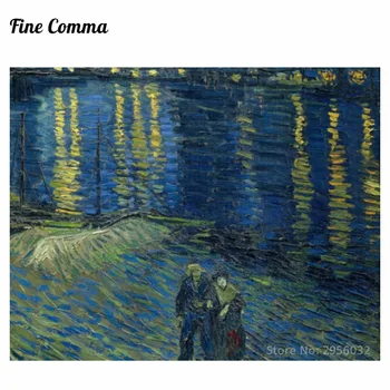 Žvaigždėtą Naktį Per Ronos Vincent van Gogh Rankomis dažyti Aliejaus Tapybai Reprodukcijai Replika Sienos Menas Drobė Tapybai Repro