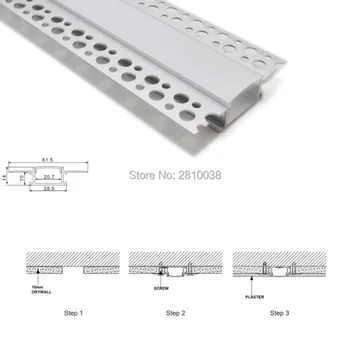 100 X1 M Rinkiniai/Daug Embedded sienos aliuminio profilis led ir super platus led juostelės profilis, už lubų ir sienų apšvietimo