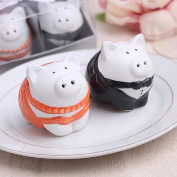 100sets/daug naujų vestuvių naudai keramikos kiaulienos druska ir pipirai shaker už vestuves dovanomis Svečias suvenyrai Nemokamas pristatymas