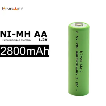 10vnt KingWei Žalia AA NI-MH Baterija Realias galimybes 2800mAh 1,5 v Elementų Baterijų
